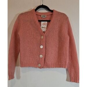 Vintage Garland Pink Mohair Cardigan Sweater